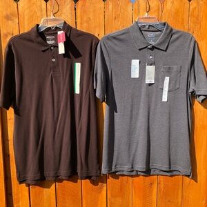 Merona Ultimate Polo + Croft & Barrow Extra Soft Pocket Polo - MEDIUM